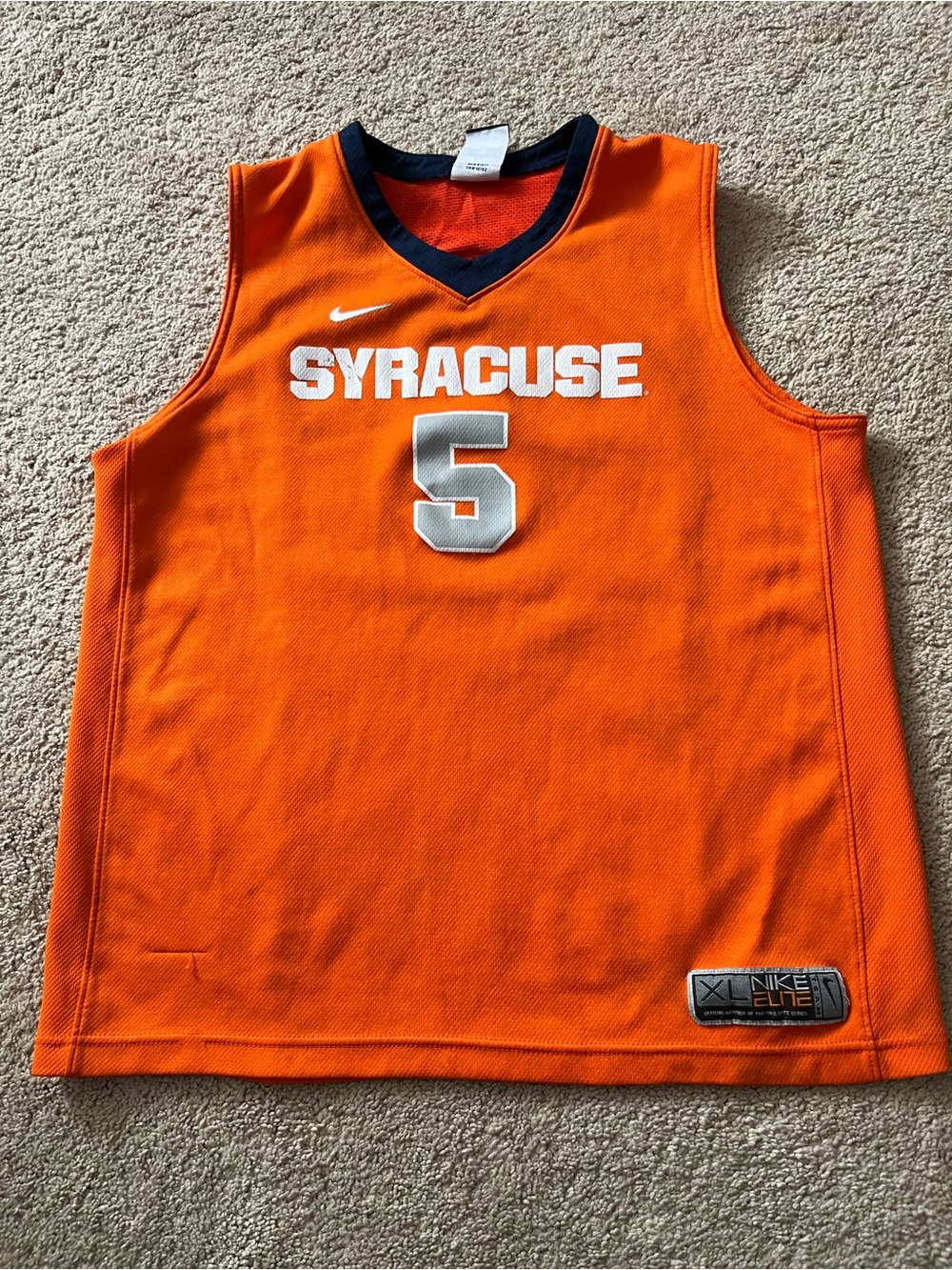 SYRACUSE UNIVERSITY ORANGE NIKE Youth Basketball Jersey ~ Size XL XLarge ~ #5